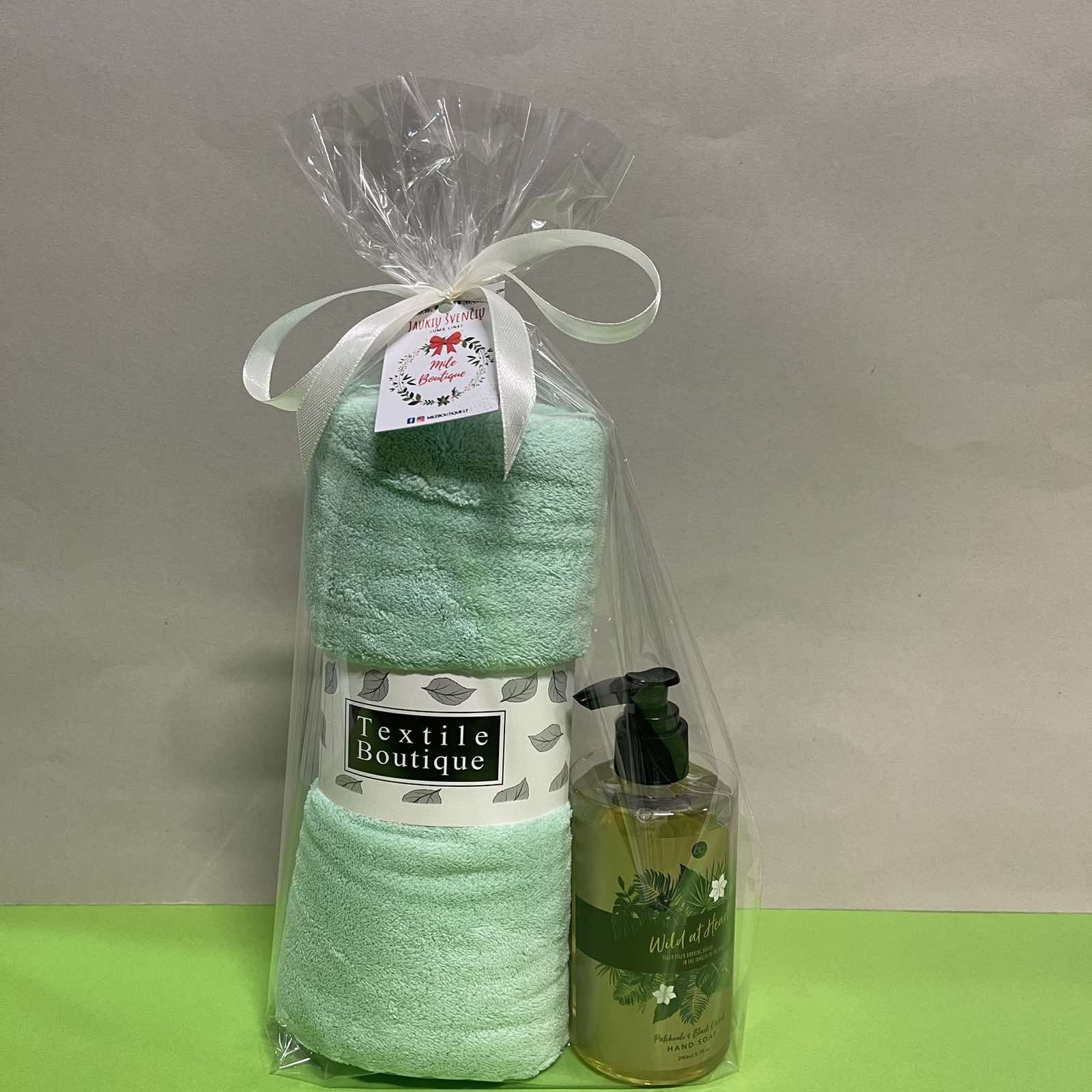 Dovanų rinkinys su rankų muilu ir rankšluosčiu