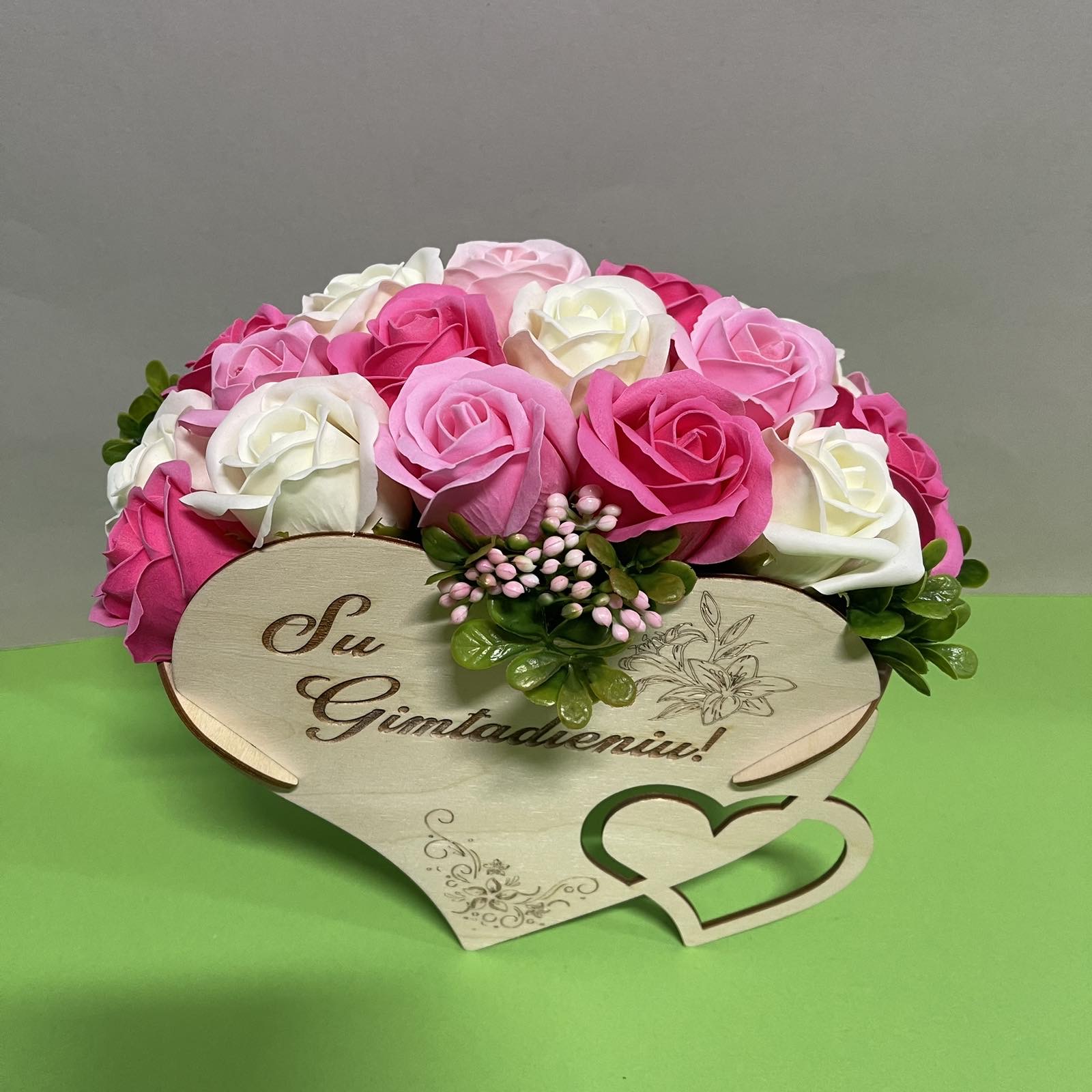 Muilo gėlių puokštė „Su gimtadieniu”-7