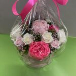 Muilo gėlių puokštė „Rožinė dėžutė”-1