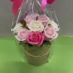 Muilo gėlių puokštė „Rožiniai atspalviai”-1